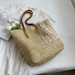 Yogodlns Square Bucket Straw Beach Bag K&auml;sitsi valmistatud kootud &otilde;lakott Raffia Rattan Shopping Travel Totes Bohemian Summer Casual K&auml;ekott 28*14*34cm beež