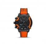 Diesel Owl Seeria Kvartsikell Nailonrihm 48 mm Must Tihvt Moodne Trend Kolm Silma + Kalender Isikup&auml;rane Unisex-kellad DZ4562 Orange