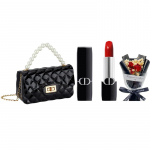 DIOR Parf&uuml;&uuml;m #999 3,5g niisutav. Siidist pidulik kleit + gypsophila roosikimp + p&auml;rlk&auml;ekott sinine
