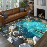 3D basseinimatt S&uuml;gava veega kalatiigi vaip elutuppa magamistuppa kodu kaunistuseks P&otilde;himatt libisemiskindel diivanivaip uksematt kingitused 80X120CM