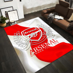 Punavalge Arsenali logo vaip tekstiga Gunner Till I Die Design  Sobib kasutamiseks libisemisvastasena elutoa magamistoa diivanitel 80x120cm( 31x47in) red