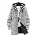 S&uuml;gis Talvine Kapuutsiga Kampsun Paksenenud Pikk Varrukas Pingutusn&ouml;&ouml;riga Pl&uuml;&uuml;sist Vooder Keskmise Pikkusega Kootud Jakk Streetwear XL beež