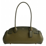 COACH Empire Carryall 34 Kuldse Stantsitud Logoga Bowlingukott Crossbody K&auml;ekott Nahast &Otilde;lakott Suur Naiste Oliiviroheline kuld
