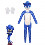 (Sonic, 190) Sonic Cosplay Kost&uuml;&uuml;m Jumpsuit Peo Maskeraadikost&uuml;&uuml;m Bodysuit Lastele T&auml;iskasvanutele 100 h&auml;mar
