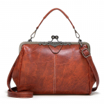Naiste vintage lihtsa stiiliga &otilde;lakott Kvaliteetsest PU-nahast lady Crossbody kott 28x6x22cm pruun