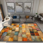 Ameerika stiilis retro vaip elutuppa boheemlaslik kaunistus libisemiskindel pestav vaip 140x200 magamistuba diivanivoodi k&otilde;rvale flanellp&otilde;randamatt 160cm x 200cm
