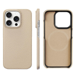 LANGSIDI naturaalsest lehmanahast Magsafe &uuml;mbris iPhne 16 15 17 pro Max ProMax Air 17Pro 16Pro jaoks Luksuslik magnetiline tagakaas For iPhone 16 beež