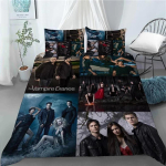 Damon Salvatore The Vampire Diaries Tekikott Padjap&uuml;&uuml;r Voodipesu Komplekt T&auml;iskasvanute Magamistoa Kaunistus Laste &Uuml;he- ja Kahekohaline Suurus 100x135cm
