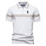 Ralph Lauren Kevad/Suvi Hobuse Tikandiga Uus Polo S&auml;rk Moodne Triibuline Meeste &Auml;ri L&uuml;hikeste Varrukatega Top S