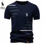 Ralph Lauren 2026 Suvi Uus Stiil Tikitud Puuvillane Meeste L&uuml;hikeste Varrukatega Villane T-s&auml;rk Vabaaja &Uuml;mmarguse Kaelusega Kootud T-s&auml;rk S tumesinine v&auml;rv