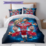 CR7 plakat Voodipesu Tekikomplekt Tekikate Padjap&uuml;&uuml;r Kodu kaunistus S&uuml;nnip&auml;evakingitus (1 * tekikott + 2 * padjap&uuml;&uuml;ri, ilma s&uuml;damikuta) 140x200cm