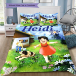 Heidi T&uuml;druk Alpidest Tr&uuml;kitud Tekikott Komplekt 3-osaline Laste Voodipesu Komplekt Padjap&uuml;&uuml;ridega Pehme Mikrokiud Kodu Dekoor Kingitus 135x200cm