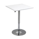 K&otilde;rguse reguleeritav baarilaud, 360 kraadi p&ouml;&ouml;rlev, kriimustuskindlad jalad, vastupidav metallalus, valge 60 x 60 x 91 cm valge