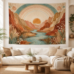 Boho p&auml;ikeseloojangu seinavaip kanjoni maastikuga rippuv tekk esteetiline toa kaunistus taustakangas kingitus s&uuml;nnip&auml;evaks 150X200CM