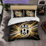 Juventus FC Muster 3-osaline Voodipesukomplekt Pehme Mikrokiud Tekikott Padjap&uuml;&uuml;ridega Magamistoa jaoks 135cm*200cm