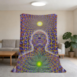 Alex Grey Trippy Ps&uuml;hhedeelne Tekk Flanell Soe Pehme Visketekk Toa Diivani Lapseliku S&uuml;nnip&auml;eva Kingituse jaoks 75x100cm (30x40inch)