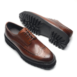 Pehme paks tald Meeste Derby kleitkingad Ehtne nahk Brogue Wingtip Oxfordi stiil Vabaaja &auml;ri k&otilde;rgendusega kingad Moodne mees 38