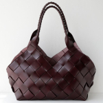 K&auml;sitsi kootud t&auml;isteranahast crossbody kott Vintaažistiilis Suure mahutavusega kontori kott Bordoopunane Must Burgundy black