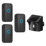 P&auml;ikeseenergial t&ouml;&ouml;tav juhtmevaba v&auml;listingimustes infrapuna liikumisanduri ja uksekella s&uuml;steem Black 1 Sensor + 3 Battery Receiver
