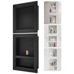 VEVOR Du&scaron;inish&scaron; Valmis plaatimiseks 40,64x40,64cm & 40,64x50,8cm, Kolmekordse riiuliga, Ruudukujuliste nurkadega Seinale paigaldatav s&uuml;vendatud nish&scaron;