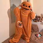 S&uuml;gis/Talv Halloweeni K&otilde;rvitsa Korallfliisist &Uuml;hesosaline Pidžaama Paaridele XL/XXL (Double Size) orange