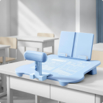 R&uuml;hiparanduse abivahend Ergonoomiline kirjutuslaud raamatuhoidjaga Kallutatud laua &otilde;ppimisabi jaoks Blue Upgraded 3-in-1 white