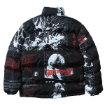 BeatStreet Streetwear Anime Tr&uuml;kitud Jakk Meestele Hip Hop Talve Parkad Mantel Must L&otilde;tv Puhverjakk Polsterdatud Jakk Y2K &Uuml;legabariidiline Mulljakk Mees L must