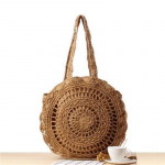 Suured &uuml;mmargused &otilde;lgedest k&auml;sitsi kootud rannakotid naiste Bohemia Hollow Totes &otilde;lakotid 40*40cm beež