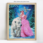 Teemantmosaiigist t&uuml;druku ja karu portree t&auml;isring puur Teemantmaali tikandid 20X30