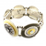 Les Tr&eacute;sors De Lily [E6968] - Bracelet Cr&eacute;ateur 'Babouchka' Beige Gris beež