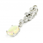 Les Tr&eacute;sors De Lily [F6063] &ndash; h&otilde;bedane ripats 'Goddess Opal' H&otilde;bevalge (roodiumiga kaetud) - 27x6 mm valge