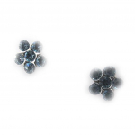 Les Tr&eacute;sors De Lily [J9586] - Boucles Argent 'Flora' bleu sinine