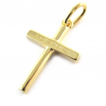 Altesse [N3334] - Pendentif plaqu&eacute; or 'Croix' dor&eacute; (Lourdes) - 22x14 mm kuld