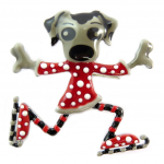 Les Tr&eacute;sors De Lily [P5958] - Disainer pross  Lilipoupettes  (koer) punane hall - 50x50 mm punane