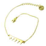 7bis [Q1351] - Bracelet artisanal 'Boho' dor&eacute; (triangles) -  20x5 mm kuld