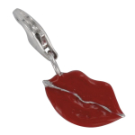 Les Tr&eacute;sors De Lily [Q4928] - Pendentif charm argent 'Kiss' rouge argent&eacute; (rhodi&eacute;) - 13x8 mm punane