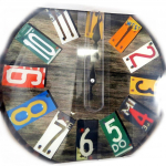 Les Tr&eacute;sors De Lily [M3385] - Tutti frutti 'Vintage Design' klaasist seinakell - 29 cm mitmev&auml;rviline