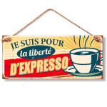 Les Tr&eacute;sors De Lily [Q9467] - Metallist tahvel  Messages  beež punane (olen Expresso vabaduse poolt) - 30x13 cm beež