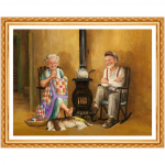 Teemantmaal vana paari &uuml;mmargune t&auml;isteemanttikandid Ristpistes n&auml;put&ouml;&ouml; Kodukaunistus 20X30CM