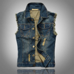 3 v&auml;rvi teksariidest vest Slim Fit teksad Hele v&auml;rvi meeste naiste unisex vest Mood varrukateta jakk XL