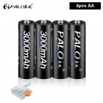 PALO 2a AA laetav aku AA NiMH 1,2 V 3000 mAh Aa Laetavad akud kaugjuhtimispuldi m&auml;ngukaamera jaoks 1,2 V Aa aku 4pcs