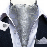 Meeste Ascot Lips Sinine Punane Cravat &auml;rile Paisley Silk Tie Hanr&auml;tik Mansetin&ouml;&ouml;bid Lipsukomplekt DibanGu AS-2010