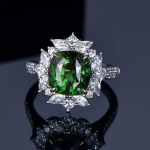 SACE GEMS Klassikaline vasesulam, roheline tsirkoonist s&otilde;rmus Naiste ehted Pulmalubaduse peokink open roheline