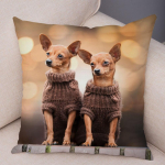 Armas lemmikloomade padjap&uuml;&uuml;r Dekoratiivne armas kutsika chihuahua padjap&uuml;&uuml;r Pehme pl&uuml;&uuml;sist padjap&uuml;&uuml;r autodiivanile koju 45x45cm 45x45cm