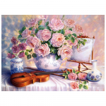 DIY 3D Teemantmaali Lilled Tikand Ristk&auml;sit&ouml;&ouml; Kodukaunistus Full Round 20x25CM