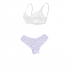 Seksikad naiste Push Up alustraadist pitsist rinnahoidjakomplekt Ultra &otilde;huke l&auml;bipaistev aluspesu bikiinid rinnahoidja alusp&uuml;kste komplekt Mugav magamispesu 75BC valge