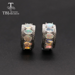 H&otilde;bedane k&otilde;rvar&otilde;ngas ovaalne l&otilde;ige 4*6mm 4 ct naturaalne Etioopia Opaal v&auml;&auml;riskivist lukuga k&otilde;rvar&otilde;ngas 925 sterling h&otilde;bedane peen ehe klassikaline disain naistele M valge