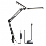 Tomshine D C5V 2A 24W 120LEDs k&auml;&auml;ndvarrega laualamp klambriga Architect lauavalgusti 3 v&auml;rvi must