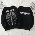 T&auml;navar&otilde;ivad Harajuku kapuutsiga topsid T&uuml;drukud Retro gooti Suurem&otilde;&otilde;tmelised kapuutsiga Punk Anime Tr&uuml;kitud riided Hip-Hop High Street dressipluusid S must
