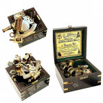 Nautical Compass Sextant teleskoop Vintage Marine Astrolabe laevariistad puidust kastiga